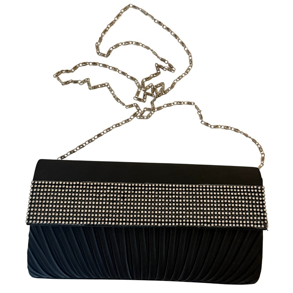 80s Dark Academia Clutch Women Black McBling VTG Chain Strap‎ Hollywood Regency